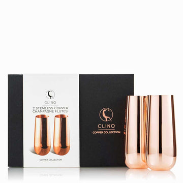 Clinq Stemless Copper Champagne Flutes (2 Set) - Copper Champagne Flutes - Sans Drinks Sans-Sandbox