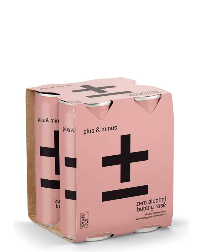 Plus & Minus Bubbly Rose RTD Cans - Non-Alcoholic Wine - Sans Drinks